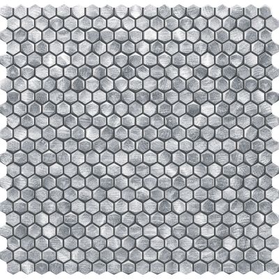 Tubądzin Drops metal silver hex mozaika ścienna 30x30,2 cm