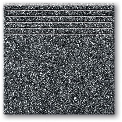 Tubądzin Tartan 5 stopnica podłogowa 33,3x33,3 cm czarny mat