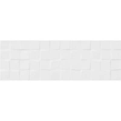 Cersanit Simple Art white glossy structure cubes płytka ścienna 20x60 cm