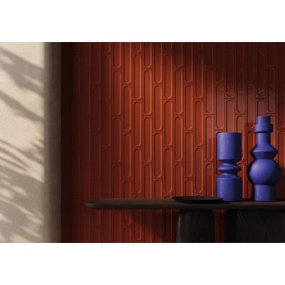 Paradyż Monpelli Wine Struktura A płytka ścienna 29,8x6,5 cm ceglasta