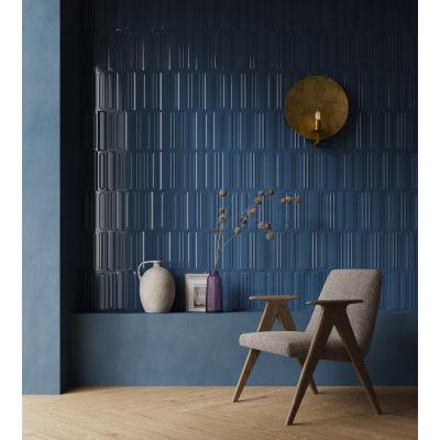 Paradyż Monpelli Navy Struktura C płytka ścienna 29,8x6,5 cm niebieska