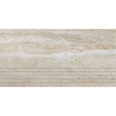 Tubądzin Travertino stopnica 59,8x29,8 cm beżowa