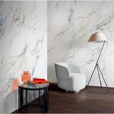 Tubądzin Pietra płytka ścienno-podłogowa 79,8x79,8 cm biała-niebieska