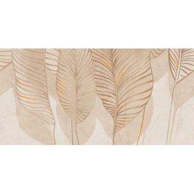 Tubądzin Mild Clay Leaves B dekor ścienny 119,8x59,8 cm beżowa