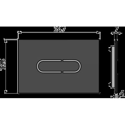 Alca przycisk spłukujący do WC bezdotykowy czarny NIGHT LIGHT-1-SLIM