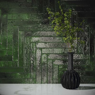 Amadis Brutalist dekor ścienny 23,5x3,8 cm zielona