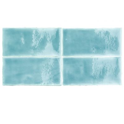 Amadis Seville Crackle Bahia płytka cegiełka ścienna 13x6.5 cm niebieska