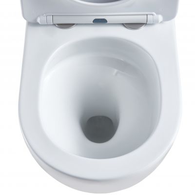 Aquavea Polus miska WC z deską wolnoopadającą wisząca bez kołnierza spłukiwanie wirowe biały połysk POLUSB