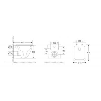 Aquavea Unico miska WC z deską wolnoopadającą wisząca bez kołnierza ze spłukiwaniem wirowym biały połysk UNICOBI