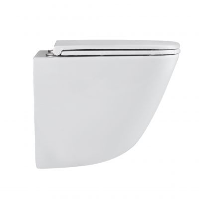 Aquavea Unico miska WC z deską wolnoopadającą wisząca bez kołnierza ze spłukiwaniem wirowym biały połysk UNICOBI