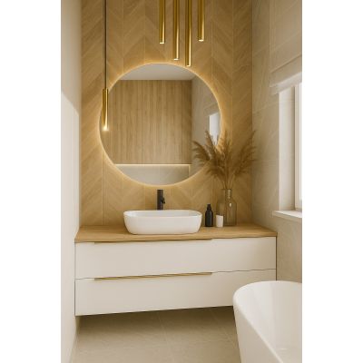 Aquavea Duquesa umywalka 45,5x32 cm owalna nablatowa biała DUQUBIA