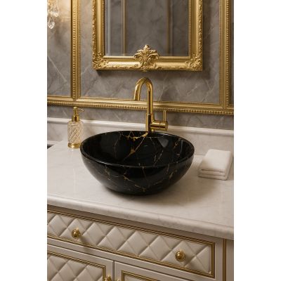 Aquavea Miel umywalka 37x29,5 cm owalna nablatowa czarna MIELCZ