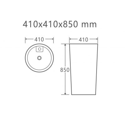 Aquavea Rodillo umywalka 41x41 cm okrągła wolnostojąca biała RODILLOBIA