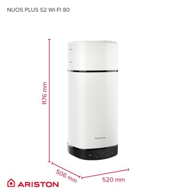 Ariston Nuos Plus S2 WiFi pompa ciepła do CWU 80 l 1,2 kW elektryczna 3629145