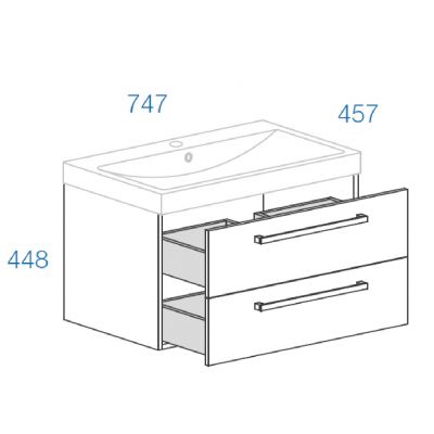 Astor Elimia szafka 75 cm podumywalkowa biały połysk AF-ELU-750-77