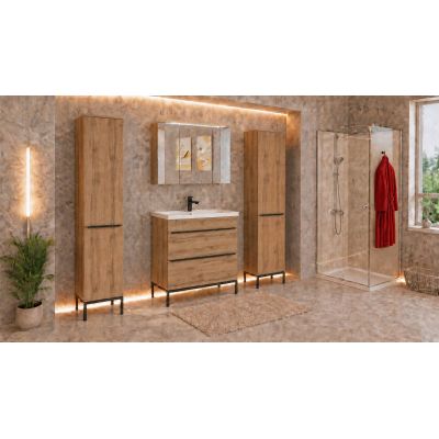 Astor Alba umywalka z szafką 50 cm dąb wotan AM-AUB-502-2N