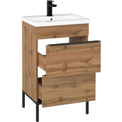 Astor Alba umywalka z szafką 50 cm dąb wotan AM-AUB-502-2N