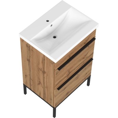 Astor Alba umywalka z szafką 50 cm dąb wotan AM-AUB-502-2N