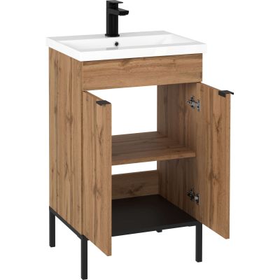 Astor Alba umywalka z szafką 50 cm dąb wotan AM-AUB-512-2N