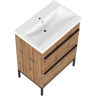 Astor Alba umywalka z szafką 60 cm dąb wotan AM-AUB-602-2N
