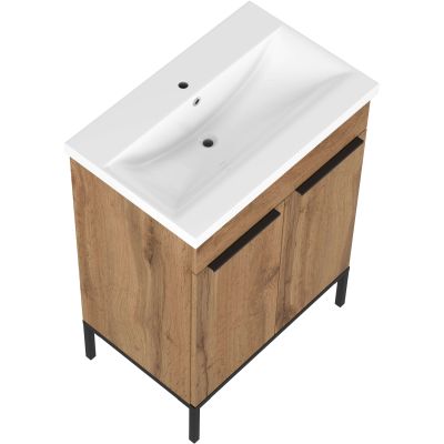 Astor Alba umywalka z szafką 60 cm dąb wotan AM-AUB-612-2N