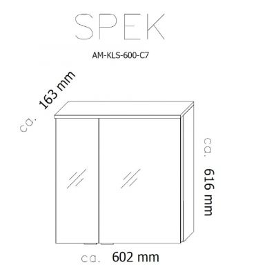 Astor Spek szafka 60 cm lustrzana biały połysk AM-KLS-600-C7