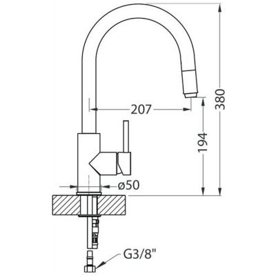 Alveus Delos bateria kuchenna stojąca stal 1129023