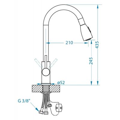 Alveus Primrose bateria kuchenna stojąca czarna 1148265