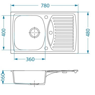 Alveus Record 30 zlewozmywak 78x48 cm Granital czarny 1115191