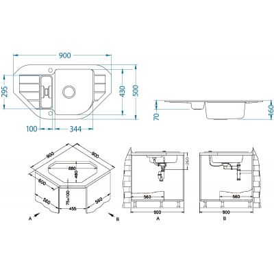 Alveus Niagara 60 zlewozmywak 90x50 cm Granital beżowy 1126055