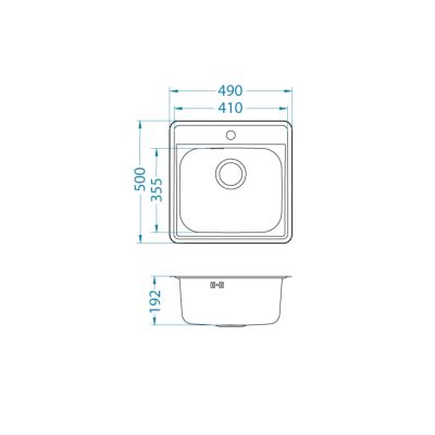 Alveus More zlewozmywak stalowy 50x49 cm stal 1151258