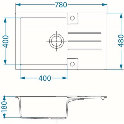 Alveus Rock zlewozmywak granitowy 78x48 cm biały 1203011