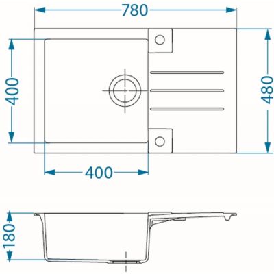 Alveus Rock zlewozmywak granitowy 78x48 cm beton 1203081
