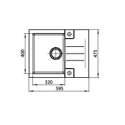 Alveus Rock zlewozmywak granitowy 59,5x47,5 cm biały 1213011