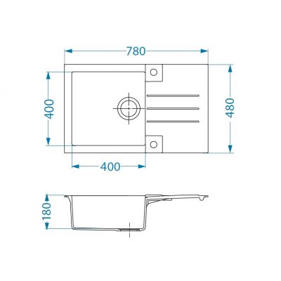 Alveus Rock 130 zlewozmywak 1-komorowy 78x48 cm Granital Plus steel-G04M 4203004