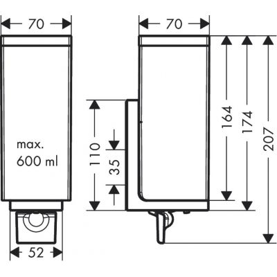 Axor Universal Rectangular dozownik mydła w płynie 600 ml chrom 42610000