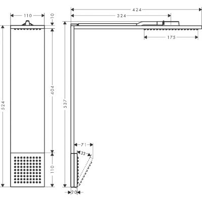 Axor ShowerComposition deszczownica 11x22 cm prostokątna chrom 12593000