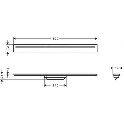 Axor Drain element zewnętrzny odpływu liniowego 80 cm czarny mat 42521670