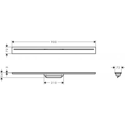 Axor Drain element zewnętrzny odpływu liniowego 90 cm czarny mat 42522670