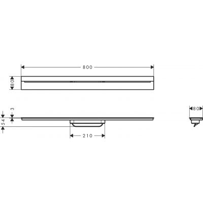 Axor Drain element zewnętrzny odpływu liniowego 80 cm czarny mat 42526670