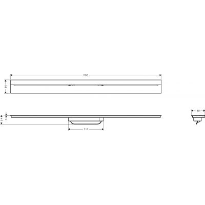 Axor Drain element zewnętrzny odpływu liniowego 90 cm czarny mat 42527670