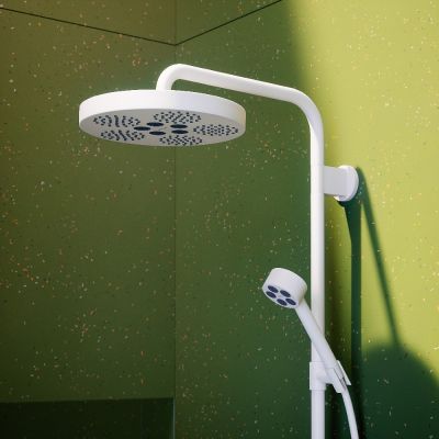 Axor One zestaw prysznicowy podtynkowy z deszczownicą okrągłą biały mat 48790700