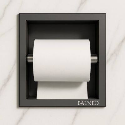 Balneo Wall Box Paper 1 uchwyt na papier toaletowy wnękowy gun metal B0301080306-1