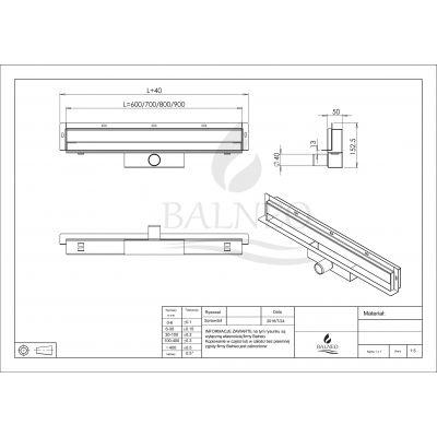 Balneo W-Drain odpływ prysznicowy 80 cm ścienny stal inox WDRAIN80