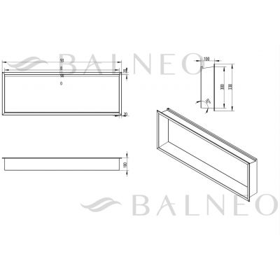 Balneo Wall Box półka wnękowa 90 cm czarna B0101020109-3