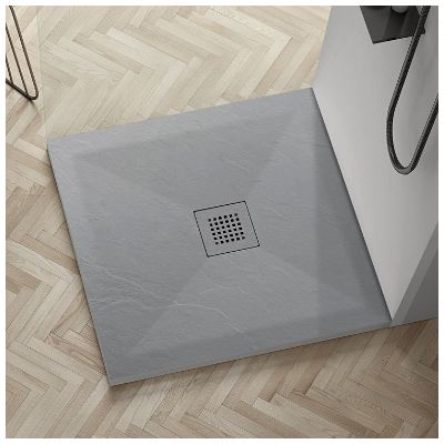 Balneo Stone Tray brodzik 90x90 cm kwadratowy kompozyt jasnoszary STFLG909025