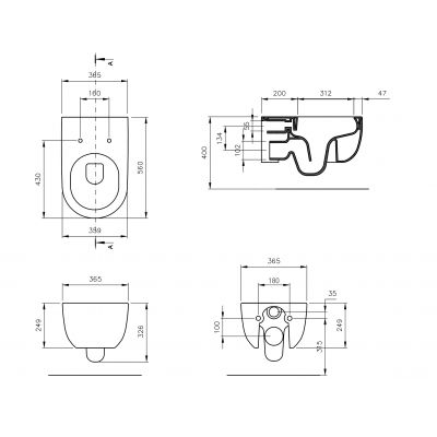 Bocchi V-Tondo Plus miska WC wisząca bez kołnierza Clean Plus+ antracyt mat 1386-020-0329