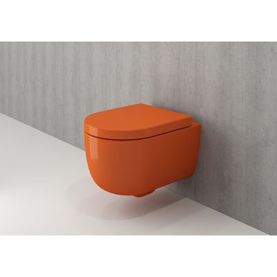 Bocchi V-Tondo miska WC wisząca bez kołnierza Clean Plus+ pomarańczowy połysk 1417-012-0129