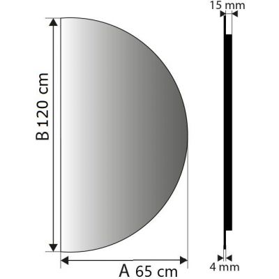 BD Art Luna lustro 65x120 cm półokrągłe z oświetleniem 301210000374