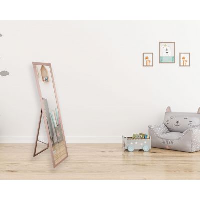 BD Art lustro stojące do garderoby 155x36 cm prostokątne różowe 301120000042
